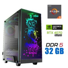 Новый игровой ПК Tower / AMD Ryzen 5 7500F (6 (12) ядер по 3.7 - 5.0 GHz) / 32 GB DDR5 / 1000 GB SSD M.2 / nVidia GeForce RTX 4070 SUPER, 12 GB GDDR6X, 192-bit / 750W