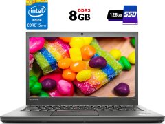 Ультрабук Б-клас Lenovo Thinkpad T450s / 14'' (1600x900) TN / Intel Core i5-5300U (2 (4) ядра по 2.3 - 2.9 GHz) / 8 GB DDR3 / 128 GB SSD / Intel HD Graphics 5500 / WebCam / miniDP