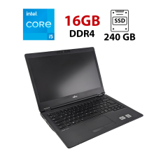 Ультрабук Fujitsu LifeBook U7410 / 14" (1920x1080) IPS / Intel Core i5-10210U (4 (8) ядра по 1.6 - 4.2 GHz) / 16 GB DDR4 / 240 GB SSD / Intel UHD Graphics / WebCam
