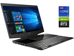 Игровой ноутбук HP Omen X 15-dg0350ng / 15.6" (1920x1080) IPS / Intel Core i9-9880H (8 (16) ядер по 2.3 - 4.8 GHz) / 16 GB DDR4 / 1000 GB SSD / nVidia GeForce RTX 2080 Max-Q, 8 GB GDDR6, 256-bit / WebCam / Win 10 Home + геймпад XBOX, игровая мышь, сумка