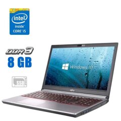 Ноутбук Б-класс Fujitsu LifeBook E754 / 15.6" (1366x768) TN / Intel Core i5-4300M (2 (4) ядра по 2.6 - 3.3 GHz) / 8 GB DDR3 / 256 GB SSD / Intel HD Graphics 4600 / HDMI / Win 10 Pro