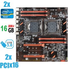ПРЕДЗАКАЗ 20 ДНЕЙ - Материнская плата Atermiter X99 / socket LGA2011-3 с двумя процессорами Intel Xeon E5-2620v3 / 6 (12) ядра по 2.4-3.2GHz / 15Mb cache и 16GB DDR4 ECC ОЗУ