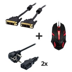 Новая игровая мышка + Кабель питания + Кабель DVI