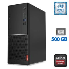 Комп'ютер Lenovo V520-15IKL Tower / Intel Core i5-7400 (4 ядра по 3.0 - 3.5 GHz) / 16 GB DDR4 / 500 GB SSD / AMD Radeon RX 550, 4 GB GDDR5, 128-bit / DVD-ROM / Windows 11 Pro