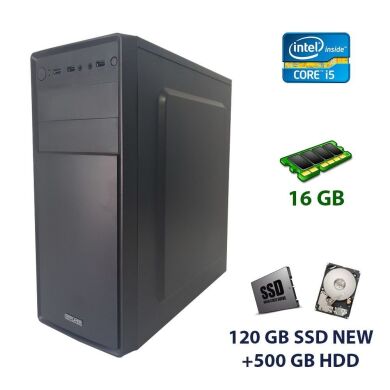 1stPlayer A2 Tower NEW / Intel Core i5-3570 (4 ядра по 3.4 - 3.8 GHz) / 16 GB DDR3 (4x 4 GB) / 120 GB SSD NEW+500 GB HDD / 300W FSP Group