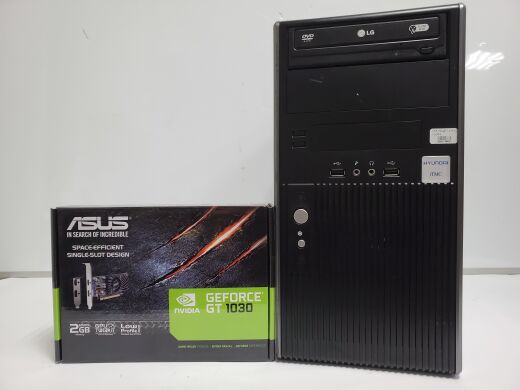 EuroCom Tower / Intel Сore i3-4130 (2 (4) ядра по 3.4 GHz) / 8 GB DDR3 / 120 GB SSD NEW+500 GB HDD / nVidia GeForce GT 1030, 2 GB GDDR5, 64-bit / USB 3.0