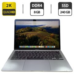 Ноутбук Б-клас Apple MacBook Air 13 A2337 / 13.3" (2560x1600) IPS / Apple M1 (8 ядер по 2.1 - 3.2 GHz) / 8 GB DDR4 / 240 GB SSD / Apple M1 GPU / WebCam / USB Type-C