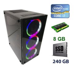 Системный блок First Player ATX / Intel Core i7-4770 (4 (8) ядра по 3.4 - 3.9 GHz) / 8 GB DDR3 / 240 GB SSD / Блок питания Chieftec 600W