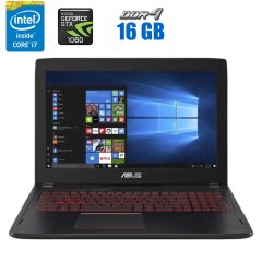 Игровой ноутбук Asus FX502V / 15.6" (1920x1080) TN / Intel Core i7-7700HQ (4 (8) ядра по 2.8 - 3.8 GHz) / 16 GB DDR4 / 256 GB SSD + 1000 GB HDD / nVidia GeForce GTX 1060, 3 GB GDDR5, 192-bit / WebCam