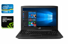Игровой ноутбук Б-класс Asus Gl503V / 15.6" (1920x1080) IPS / Intel Core i7-7700HQ (4 (8) ядра по 2.8 - 3.8 GHz) / 16 GB DDR4 / 256 GB SSD + 1000 GB HDD / nVidia GeForce GTX 1060, 3 GB GDDR5, 192-bit / WebCam / Windows 10