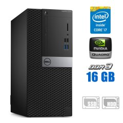 Ігровий ПК Dell OptiPlex 5040 Tower / Intel Core i7-6700 (4 (8) ядра по 3.4 - 4.0 GHz) / 16 GB DDR3 / 256 GB SSD M.2 NVMe + 250 GB HDD / nVidia Quadro M2000, 4 GB GDDR5, 128-bit / DVD-ROM