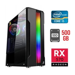 Игровой ПК / Intel Core i5-3470 (4 ядра по 3.2 - 3.6 GHz) / 8 GB DDR3 / 500 GB SSD / AMD Radeon RX 570, 4 GB GDDR5, 256-bit