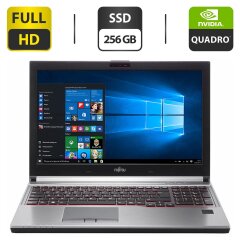 Мобільна робоча станція Б-клас Fujitsu Celsius H760 / 15.6" (1920x1080) IPS / Intel Core i5-6440HQ (4 ядра по 2.6 - 3.5 GHz) / 16 GB DDR4 / 256 GB SSD / nVidia Quadro M600M, 2 GB GDDR5, 128-bit / WebCam / Win 10 Pro