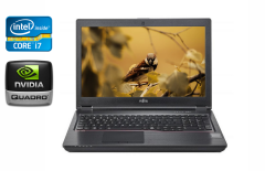 Мобільна робоча станція Б-клас Fujitsu Celsius H780 / 15.6" (1920x1080) IPS / Intel Core i7-8750H (6 (12) ядер по 2.2 - 4.1 GHz) / 16 GB DDR4 / 512 GB SSD / nVidia Quadro P600, 4 GB GDDR5, 128-bit / USB Type-C / VGA / WebCam