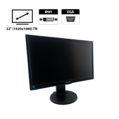 Монитор Philips 223V5L / 21.5" (1920x1080) TN WLED / VGA, DVI