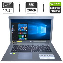 Ноутбук Acer Aspire E 17 E5-773G / 17.3" (1600x900) TN / Intel Core i5-6200U (2 (4) ядра по 2.3 - 2.8 GHz) / 8 GB DDR3 / 240 GB HDD / nVidia GeForce 940M, 2 GB GDDR3, 64-bit / WebCam / DVD-ROM