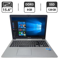Ноутбук Asus K551L / 15.6" (1366x768) TN / Intel Core i3-4030U (2 (4) ядра по 1.9 GHz) / 8 GB DDR3 / 128 GB SSD / Intel HD Graphics 4400 / WebCam