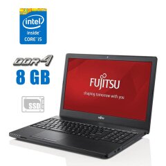 Ноутбук Б-класс Fujitsu Lifebook A556 / 15.6" (1920x1080) IPS / Intel Core i5-6200U (2 (4) ядра по 2.3 - 2.8 GHz) / 8 GB DDR4 / 256 GB SSD / Intel HD Graphics 520 / WebCam