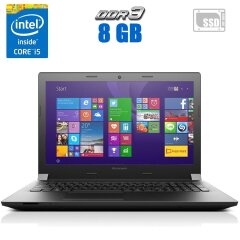 Ноутбук Б-клас Lenovo B50-70 / 15.6" (1366x768) TN / Intel Core i5-4210U (2 (4) ядра по 1.7 - 2.7 GHz) / 8 GB DDR3 / 120 GB SSD / Intel HD Graphics 4400 / WebCam