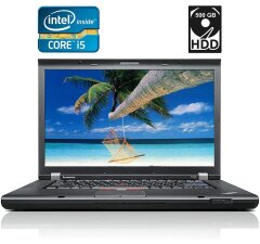 Ноутбук Б-клас Lenovo ThinkPad T520 / 15.6" (1366x768) TN / Intel Core i5-2520M (2 (4) ядра по 2.5 - 3.2 GHz) / 4 GB DDR3 / 500 GB HDD / nVidia NVS 4200M, 1 GB DDR3, 64-bit / DisplayPort / АКБ не тримає