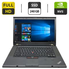 Ноутбук Б-класс Lenovo ThinkPad T530 / 15.6" (1920x1080) TN / Intel Core i7-3630QM (4 (8) ядра по 2.4 - 3.4 GHz) / 16 GB DDR3 / 240 GB SSD / nVidia NVS 5400M, 1 GB GDDR3, 128-bit / WebCam / DVD-ROM