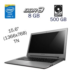 Ноутбук Lenovo Z500 / 15.6" (1366x768) TN / Intel Core i5-3230M (2 (4) ядра по 2.6 - 3.2 GHz) / 8 GB DDR3 / 500 GB HDD / nVidia GeForce GT 645M, 2 GB DDR3, 128-bit / WebCam / DVD-ROM