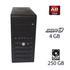 Системний блок Asrock Tower / AMD A8-5600K (4 ядра по 3.6 - 3.9 GHz) / 4 GB DDR3 / 250 GB HDD