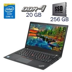 Ультрабук Б-клас Lenovo ThinkPad T460s / 14" (1920x1080) IPS / Intel Core i5-6300U (2 (4) ядра по 2.4 - 3.0 GHz) / 20 GB DDR4 / 256 GB SSD / Intel HD Graphics 520 / WebCam / Дві АКБ + Бездротова мишка