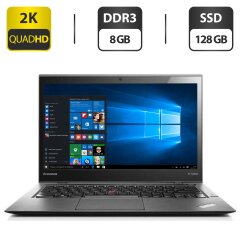 Ультрабук Б-клас Lenovo ThinkPad X1 Carbon 3th Gen / 14" (2560x1440) TN / Intel Core i7-5600U (2 (4) ядра по 2.6 - 3.2 GHz) / 8 GB DDR3 / 128 GB SSD / Intel HD Graphics 5500 / WebCam / HDMI